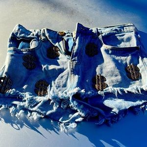 Boohoo denim money jean shorts